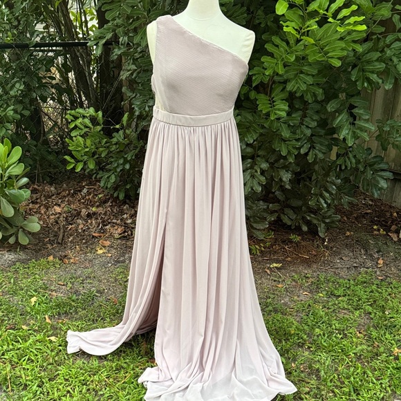 Lulu's 'Lovely Endings' Dusty Lilac One-Shoulder Pleated Maxi Dress, size Large - Picture 5 of 11